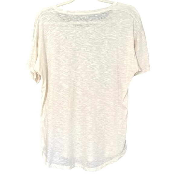 Madewell Embroidered Rainbow Heart Cream Slouchy Cotton Short Sleeve T Shirt - Picture 4 of 6